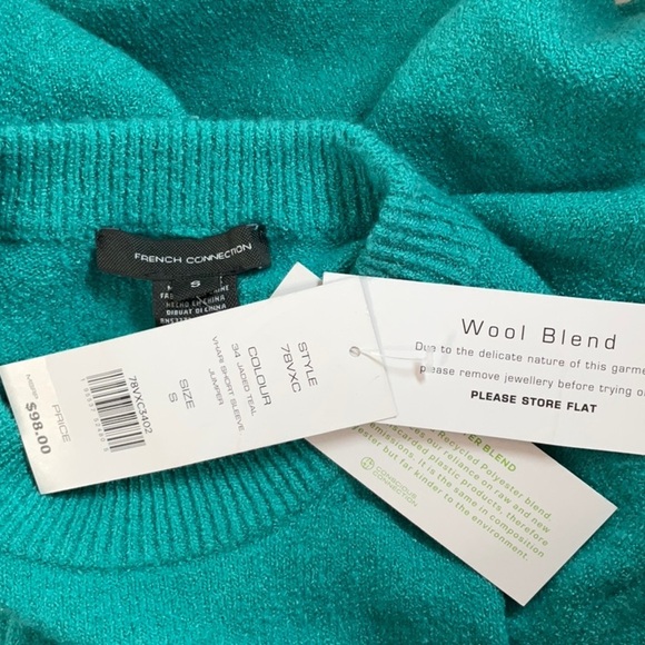 FRENCH CONNECTION Vhari Ribbed Short
Sleeve Sweater Size S - Picture 9 of 11